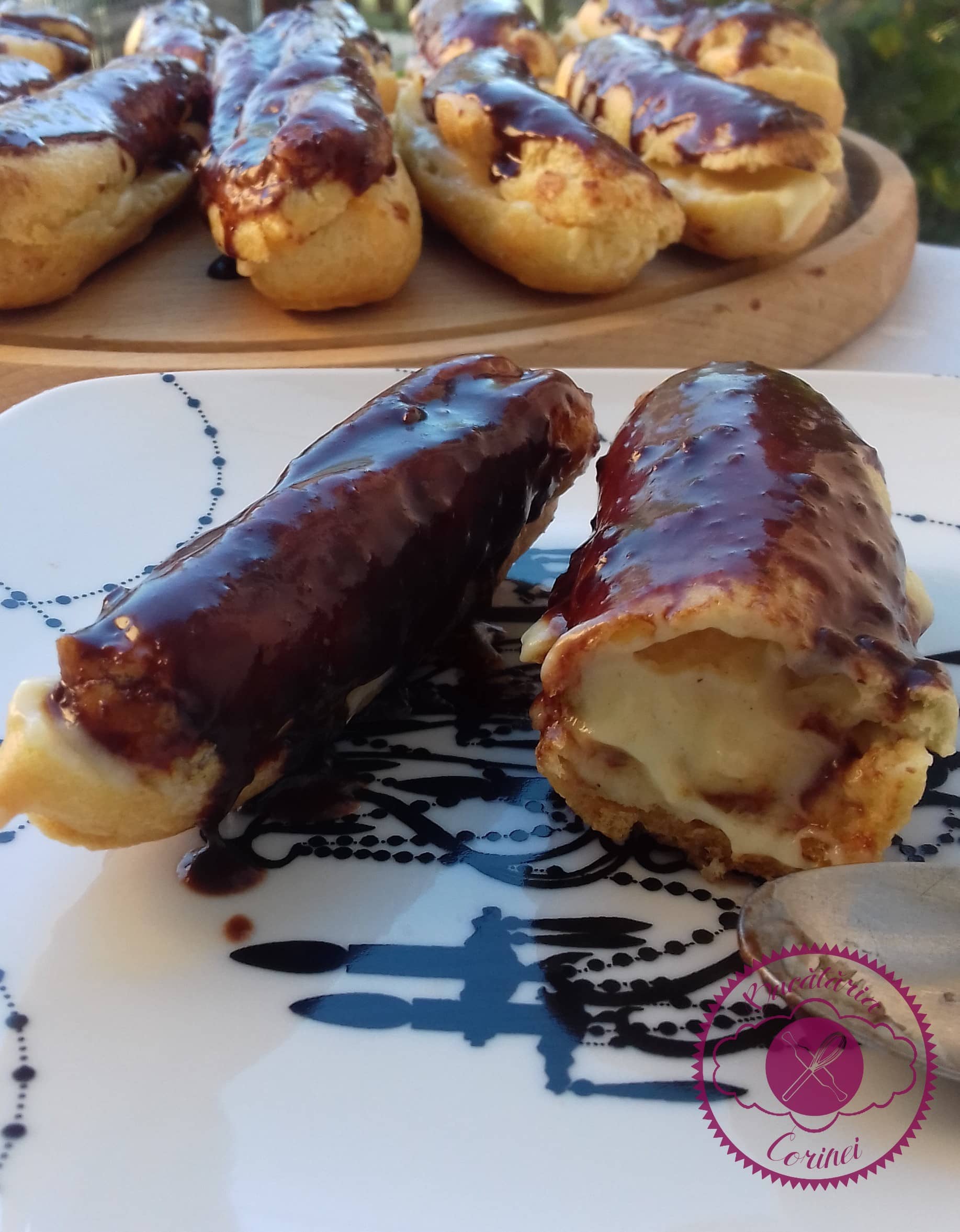 Eclere cu crema de vanilie
